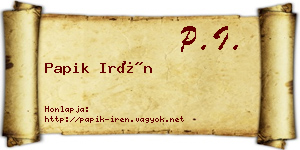 Papik Irén névjegykártya